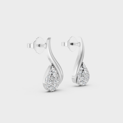 Platinum 950 Round Diamond Stud Earrings 0.19 Ct Lab Grown Ethical Luxury