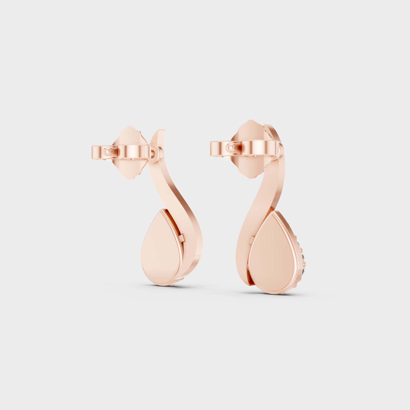 Rose Gold Round Diamond Stud Earrings 0.19 Ct Ethical Sparkle Jewelry