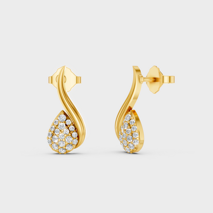 0.19 Ct Total Round Lab Grown Diamond Stud Earrings In Yellow Gold Minimal Luxury Jewelry