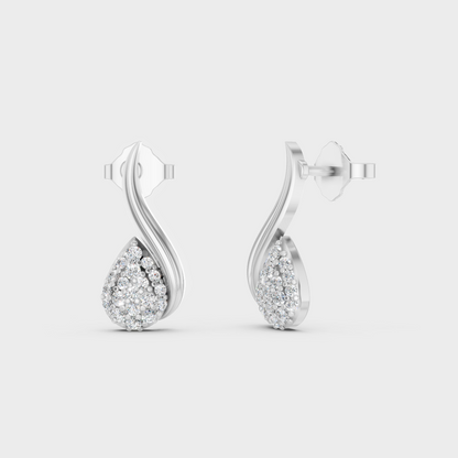 White Gold 0.19 Ct Lab Grown Round Diamond Stud Earrings Certified Fine Jewelry
