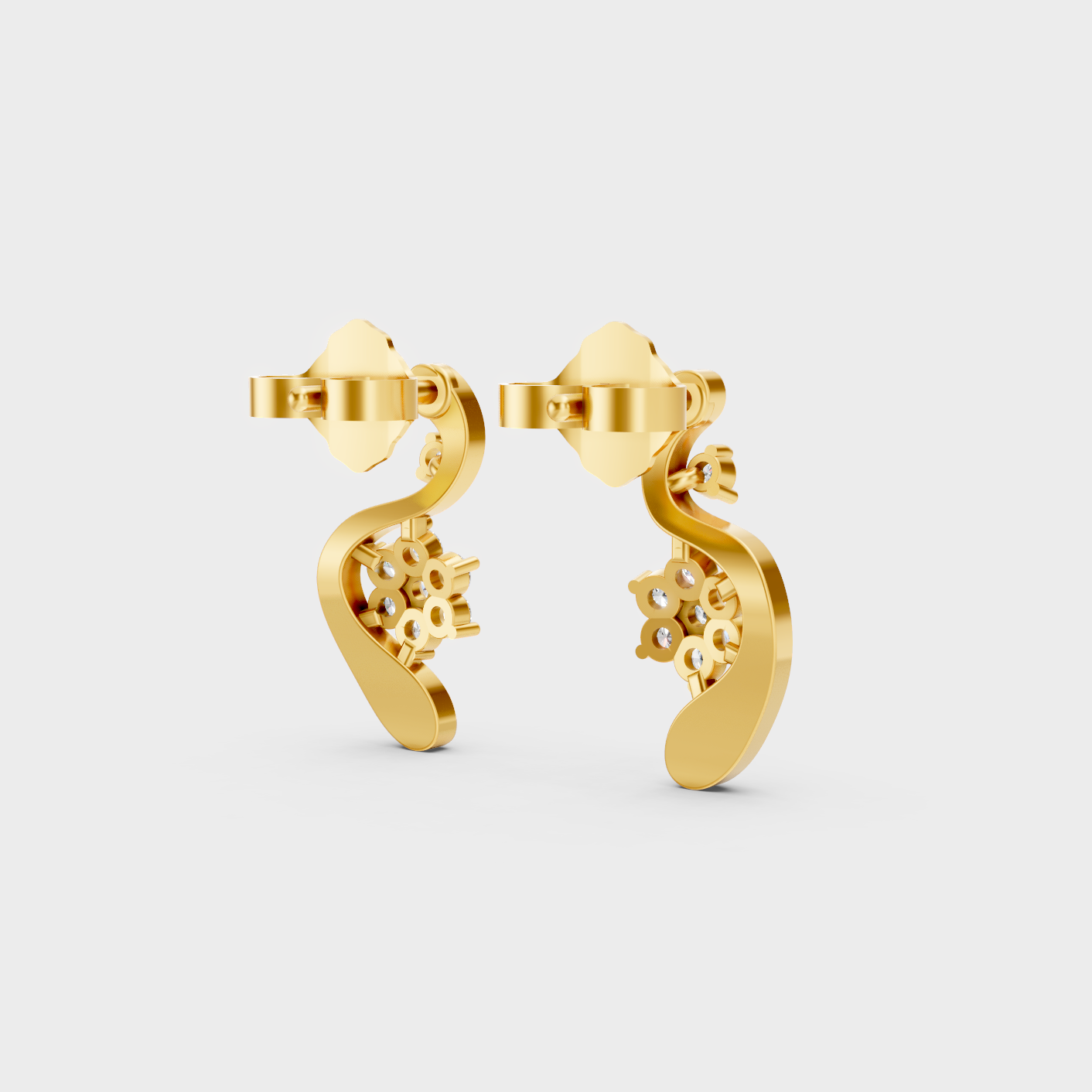 Yellow Gold Lab Grown Round Diamond Stud Earrings 0.13 Ct Gift Jewelry