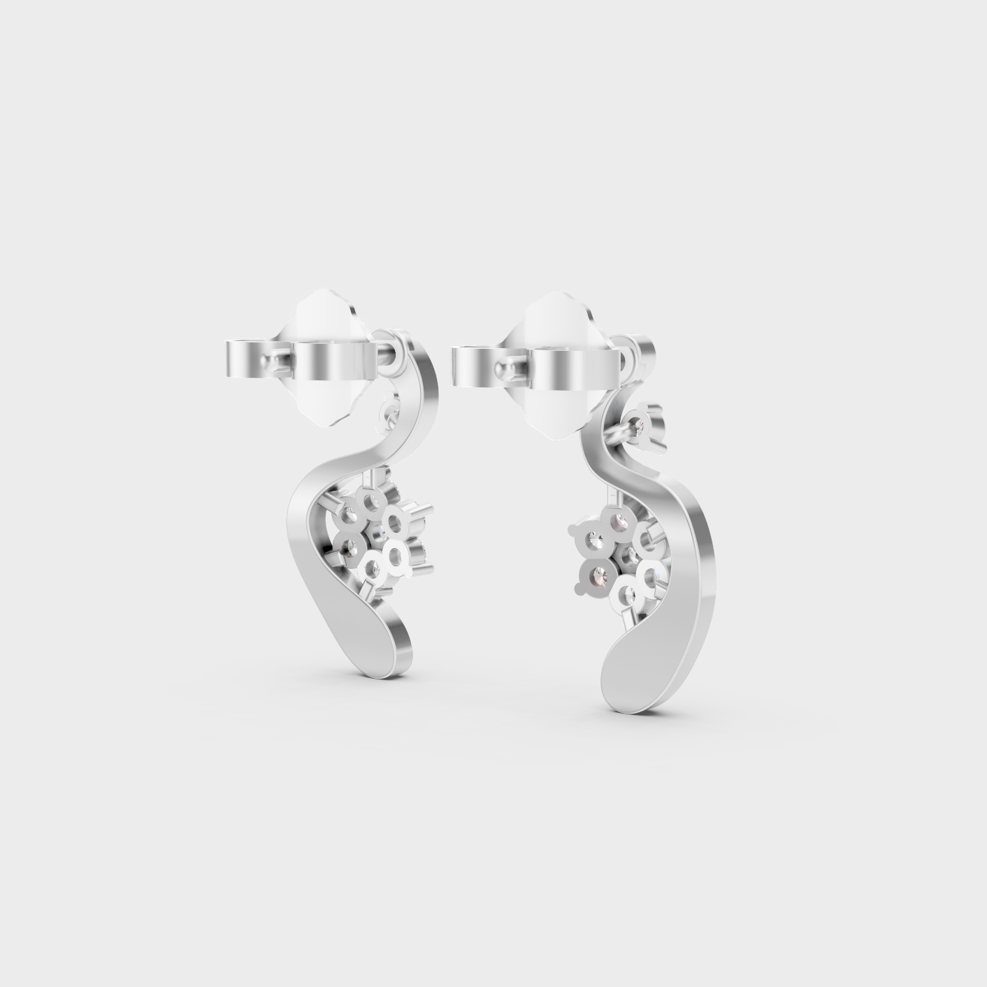 White Gold Classic Round Diamond Stud Earrings 0.13 Ct Fine Jewelry