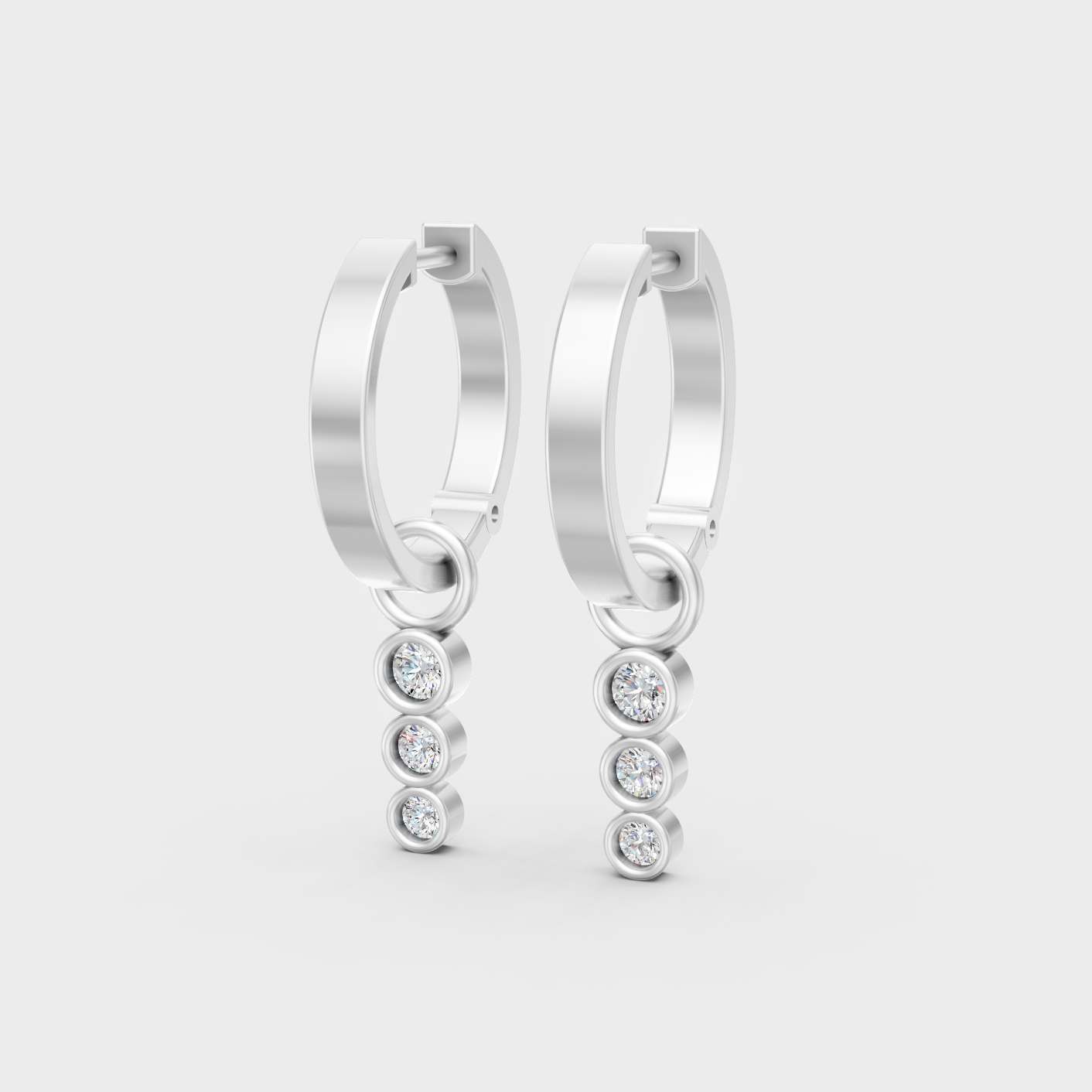 Platinum Round Diamond Drop Earrings 0.19 Ct Premium Lab Grown Jewelry
