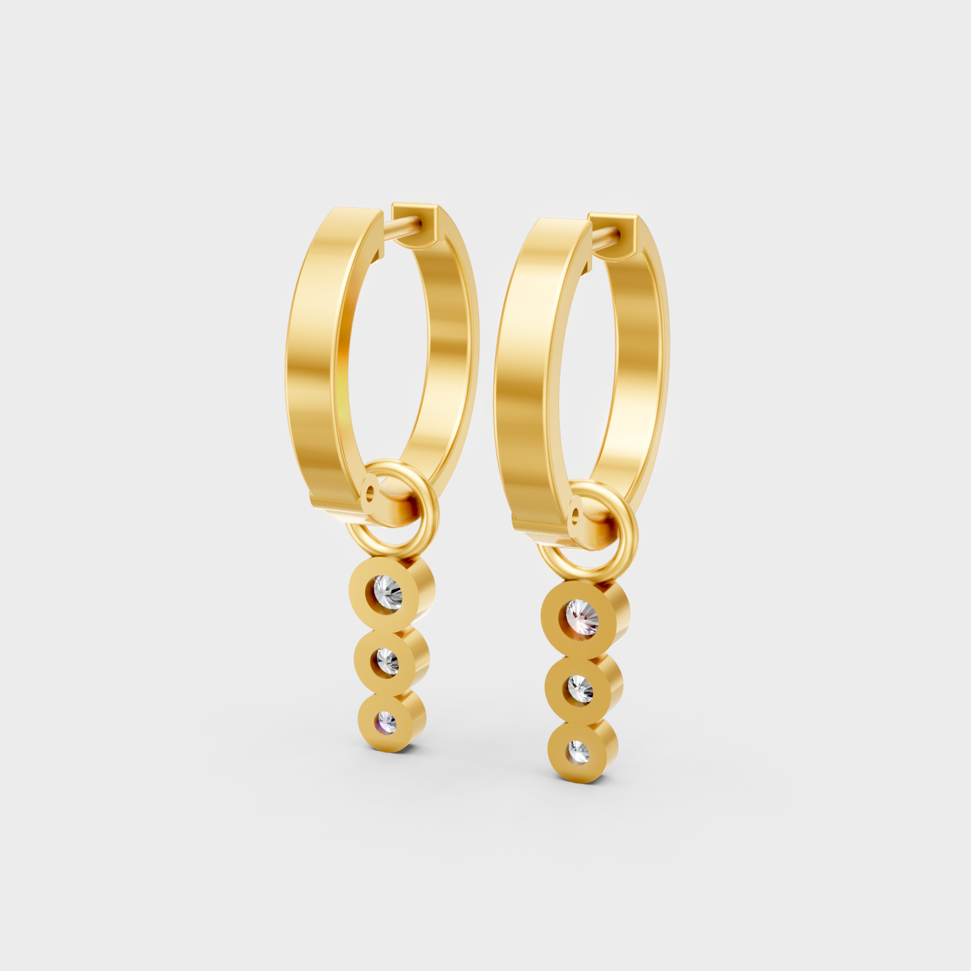 Yellow Gold Lab Grown Round Diamond Drop Earrings 0.19 Ct Gift Jewelry