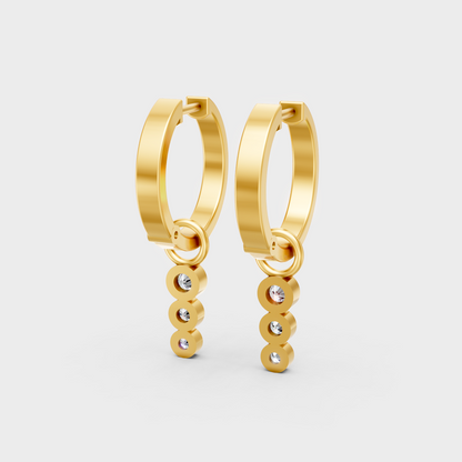 Yellow Gold Lab Grown Round Diamond Drop Earrings 0.19 Ct Gift Jewelry