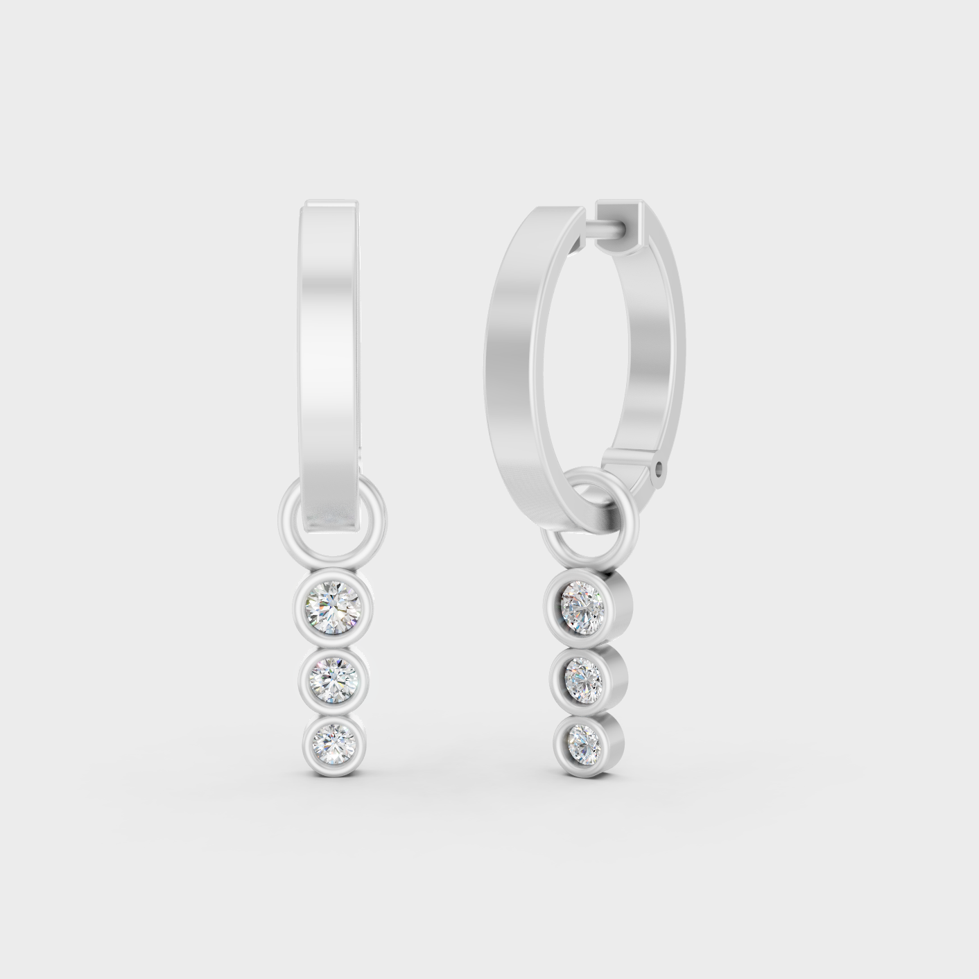 White Gold 0.19 Ct Lab Grown Round Diamond Drop Earrings GLI Certified Fine Jewelry