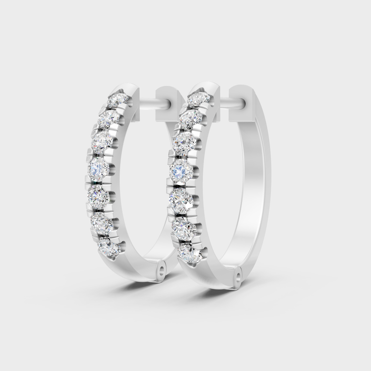 Platinum Round Diamond Hoop Earrings 0.22 Ct Premium Lab Grown Jewelry