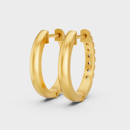 Yellow Gold Lab Grown Round Diamond Hoop Earrings 0.22 Ct Gift Jewelry