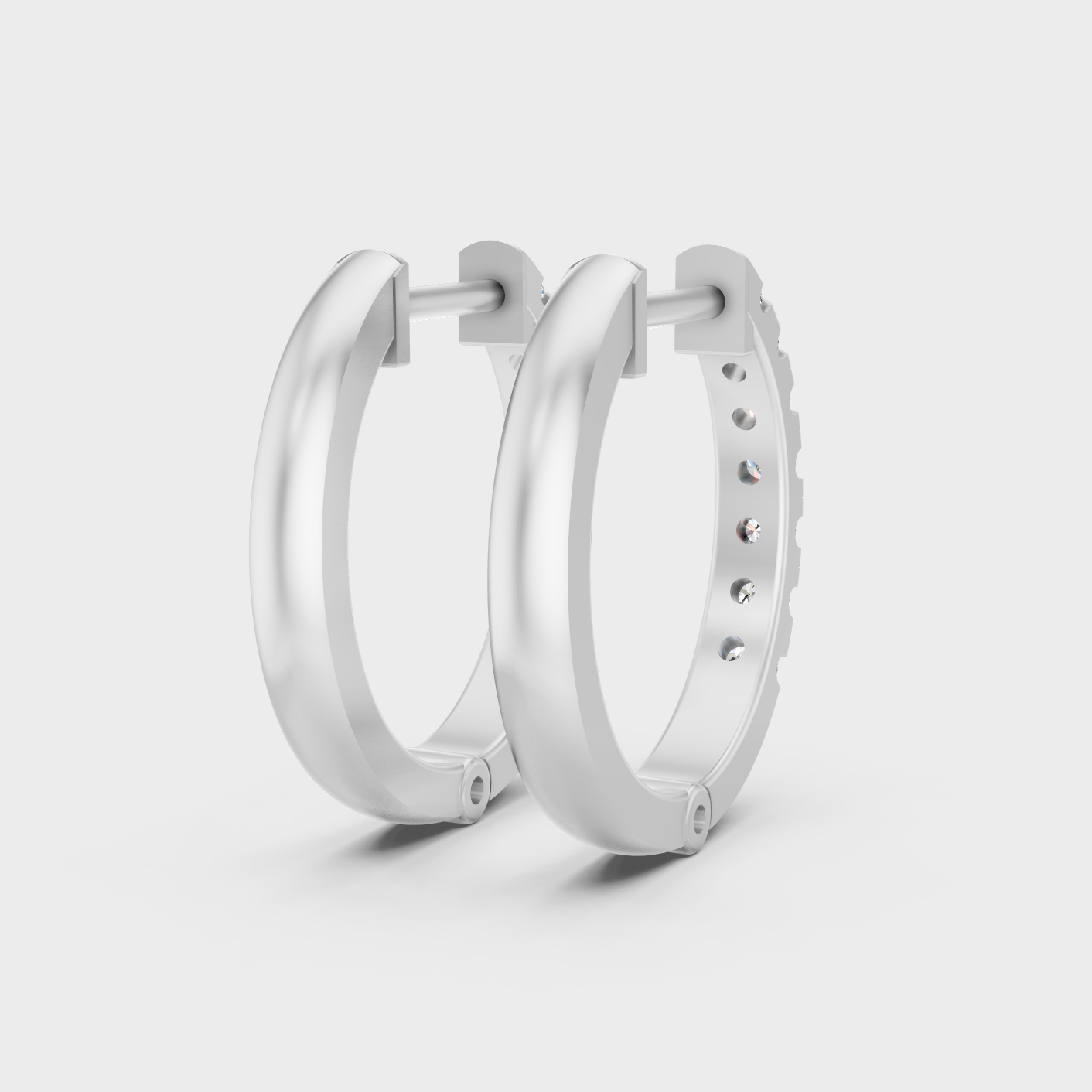 White Gold Classic Round Diamond Hoop Earrings 0.22 Ct Fine Jewelry