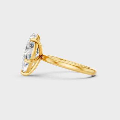 Elegant Yellow Gold Pear Diamond Engagement Ring 1.5 To 4.5 Ct Designer Jewelry