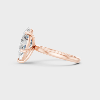 Rose Gold Luxury Pear Diamond Ring 1.5 To 4.5 Ct Lab Grown Statement Look