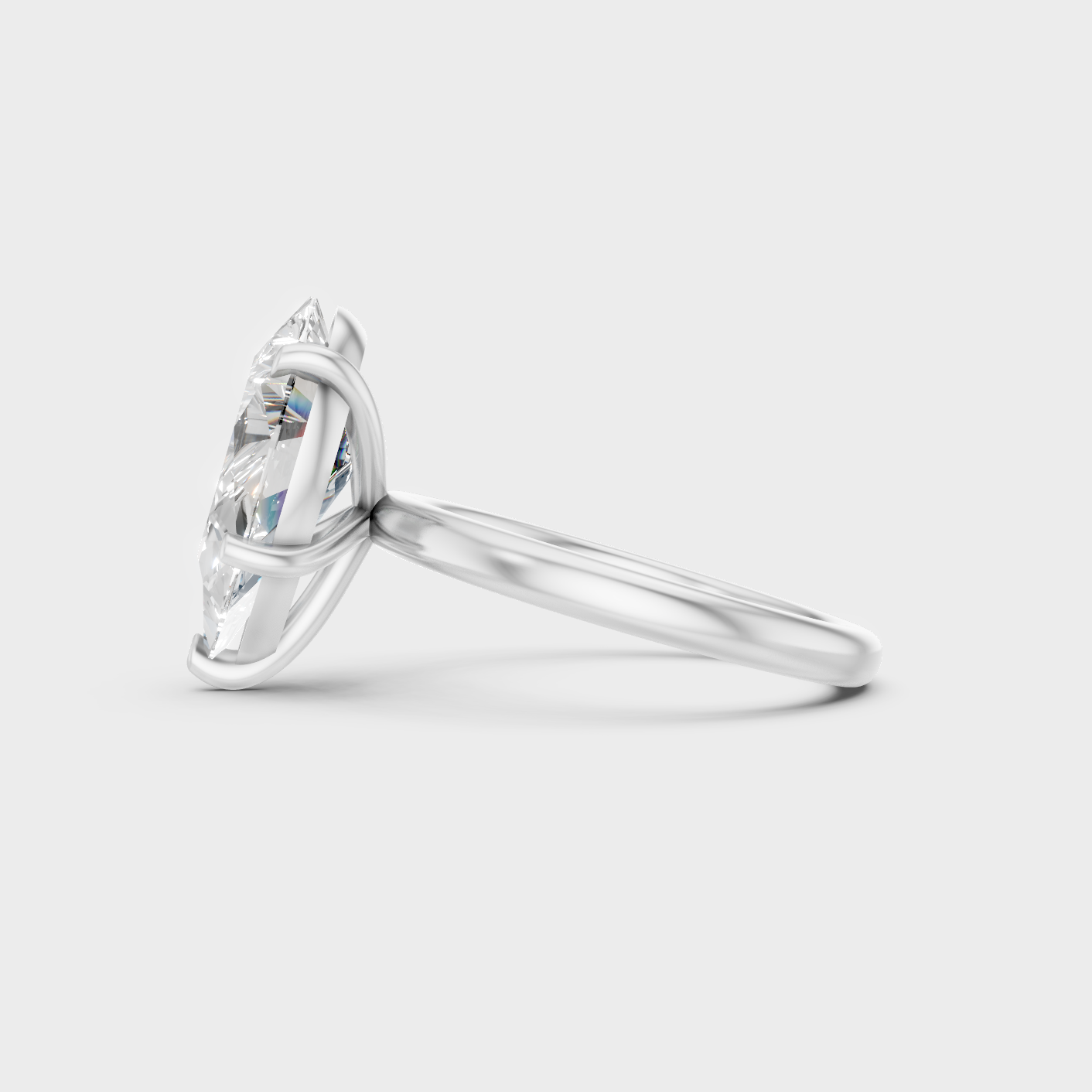 White Gold Pear Diamond Ring 1.5 To 4.5 Ct Lab Grown Classic Style