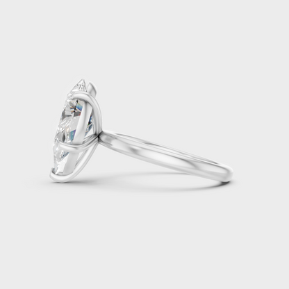 White Gold Pear Diamond Ring 1.5 To 4.5 Ct Lab Grown Classic Style