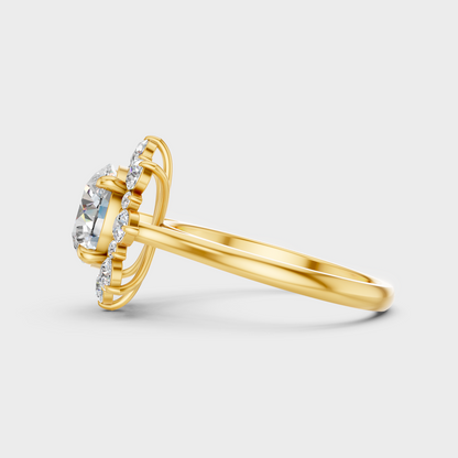 2.66 Ct Round Lab Grown Diamond Halo Ring in