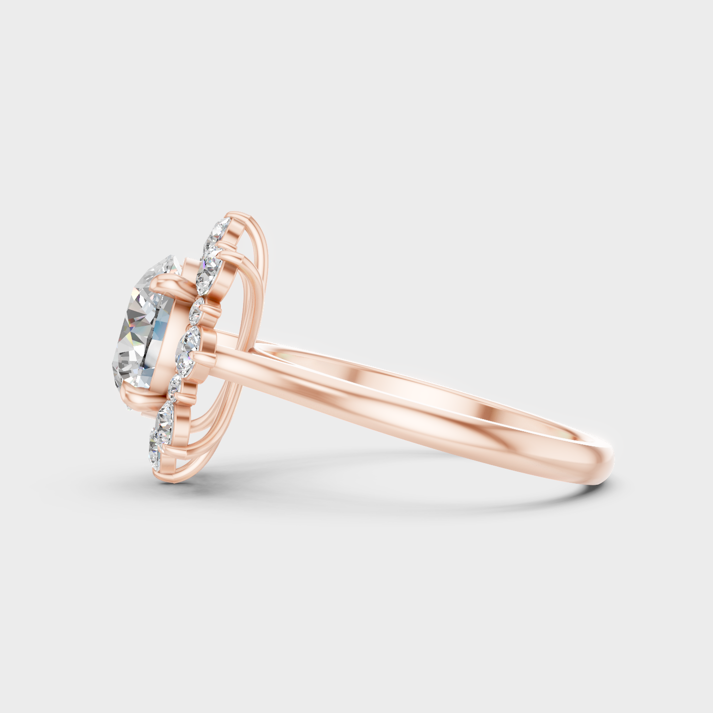 2.66 Ct Round Lab Grown Diamond Halo Ring in