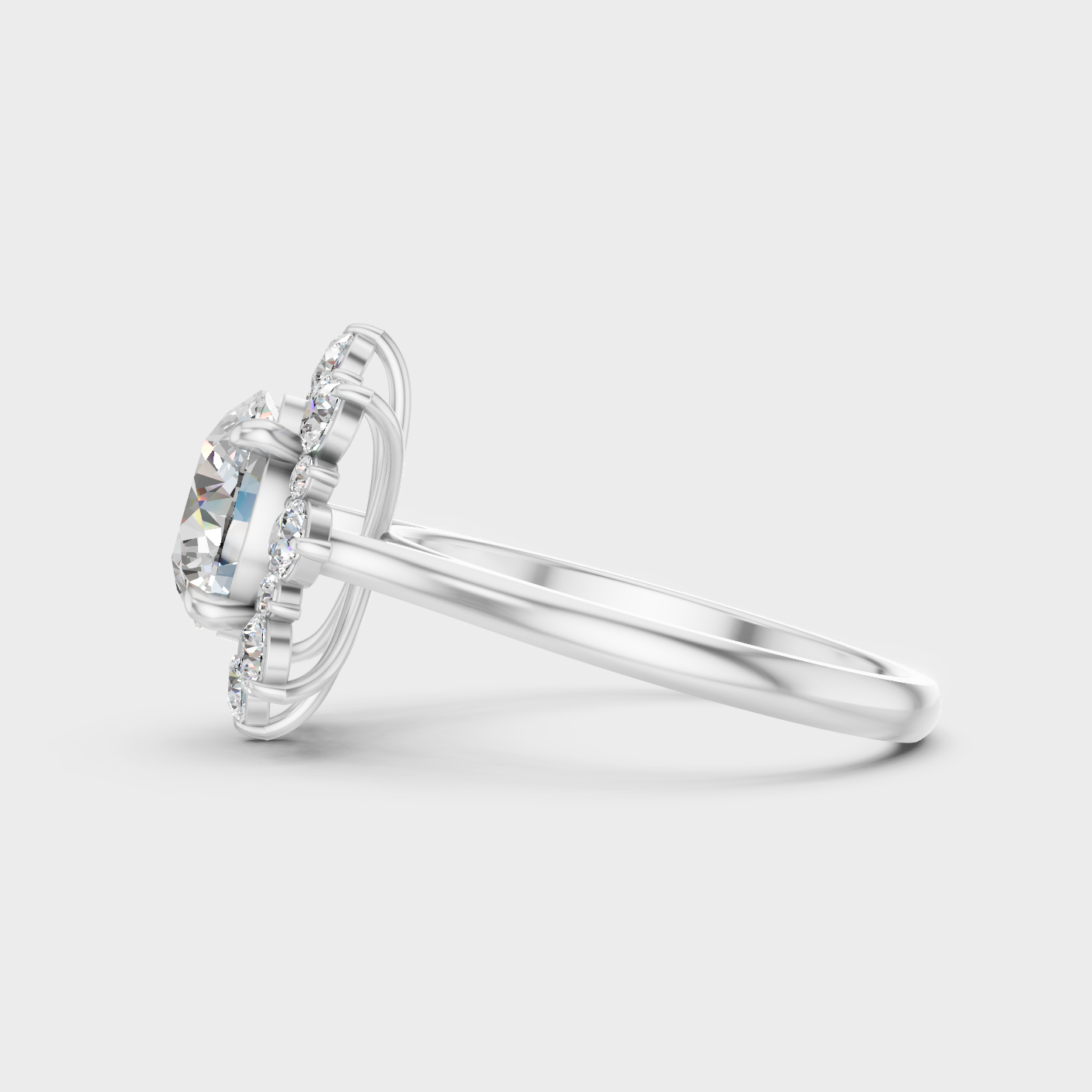 2.66 Ct Round Lab Grown Diamond Halo Ring in