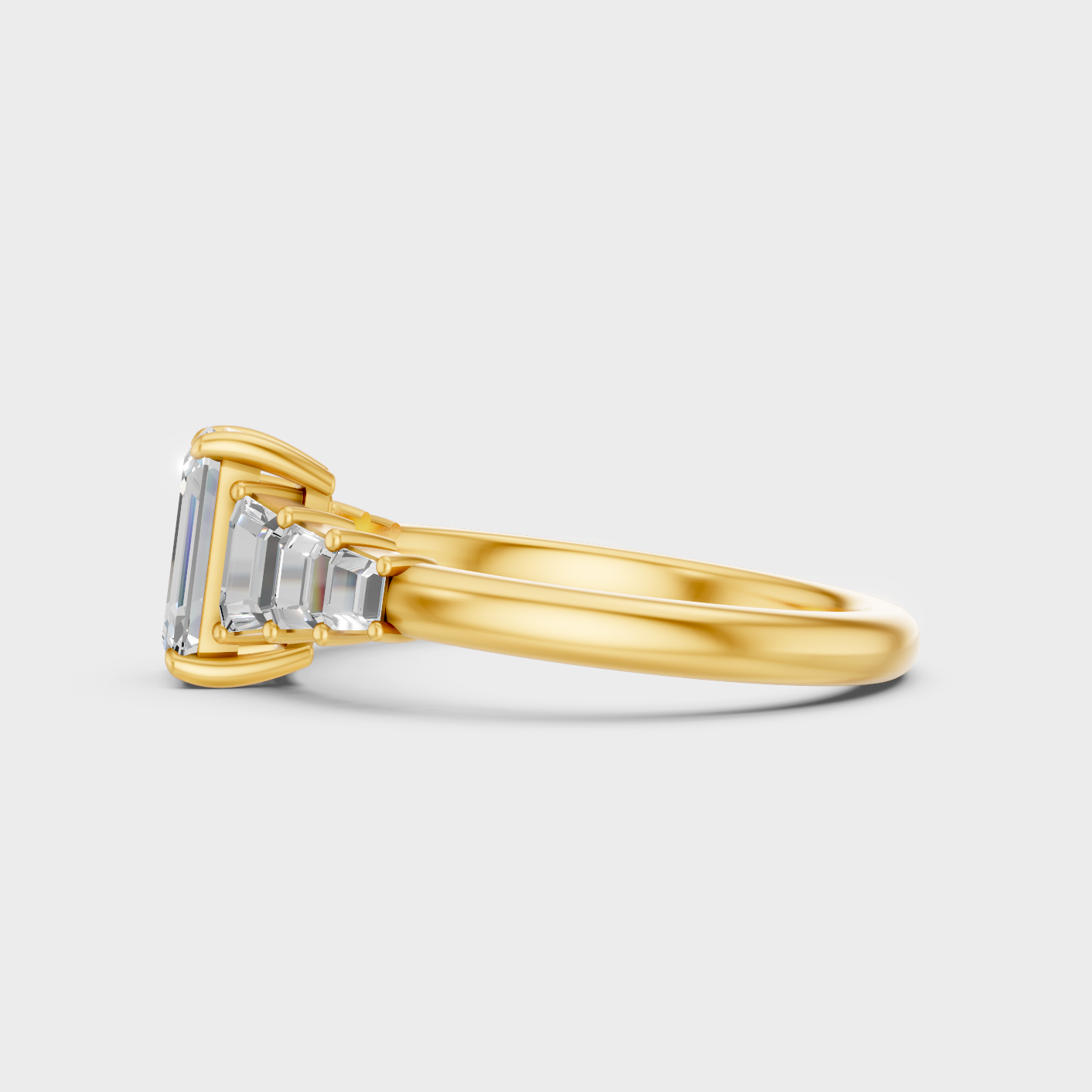 Elegant Yellow Gold Emerald Engagement Ring 1.75 Ct Designer Jewelry