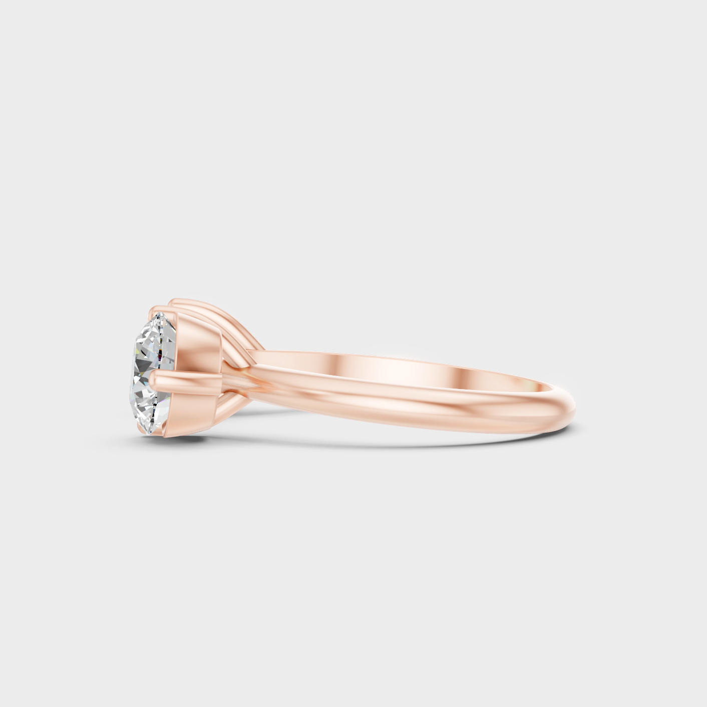 18K Rose Gold Hallmarked Diamond Ring Macro Detail