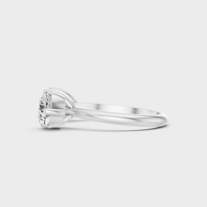 Polished White Gold Lab-Diamond Ring with GLI Certificate
