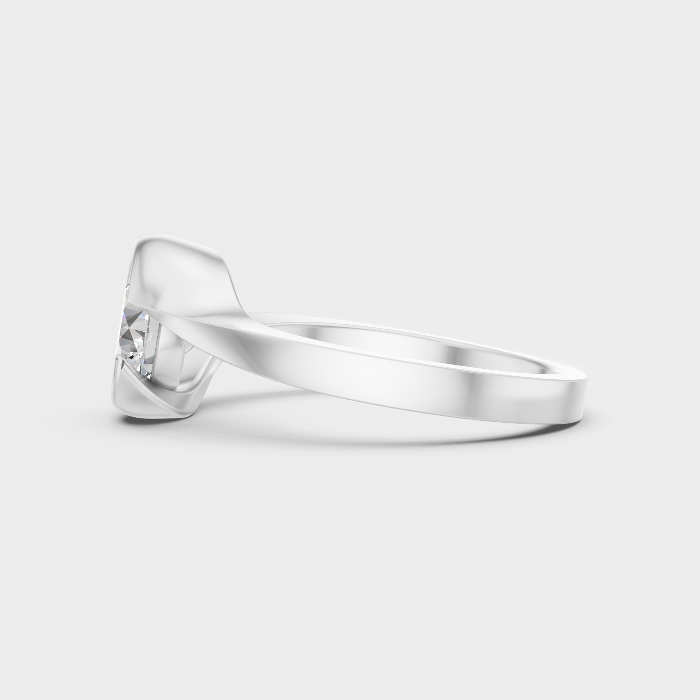 White Gold Round Diamond Ring For Everyday Elegance