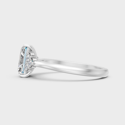 White Gold Radiant Diamond Ring For Everyday Elegance