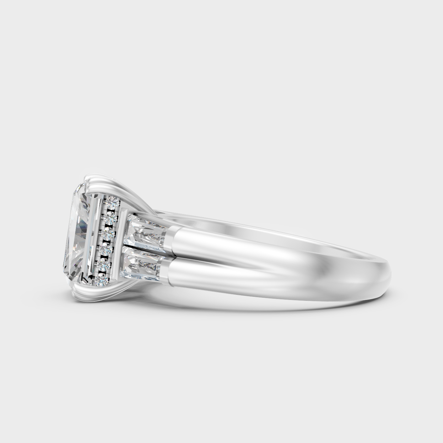 White Gold Halo Diamond Ring For Everyday Elegance