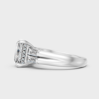 White Gold Halo Diamond Ring For Everyday Elegance
