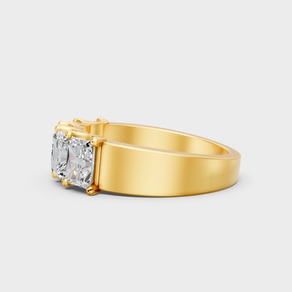 Yellow Gold Radiant Diamond Band Luxury Gift