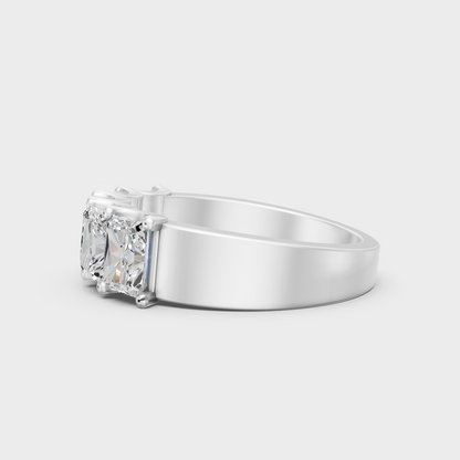 Premium Platinum Radiant Diamond Band Fine Jewelry