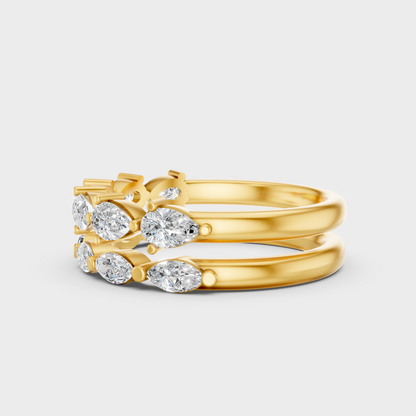 Elegant 1.68 Ct Diamond Band Set In Yellow Gold