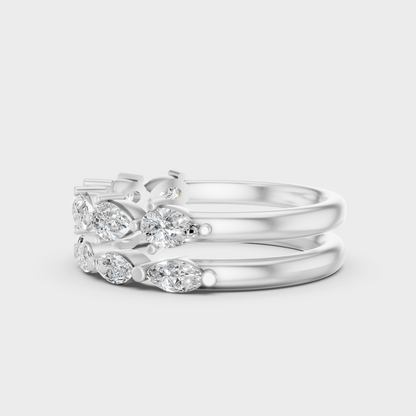 White Gold Certified Diamond Band Set Elegant Style