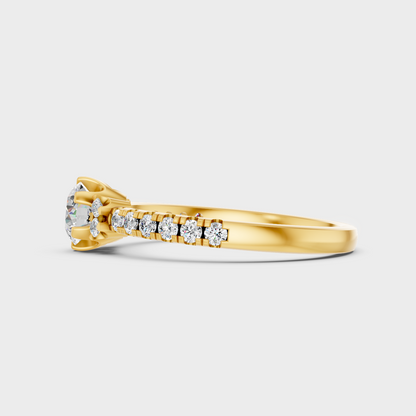 0.80 Ct Round Cut Lab-Grown Diamond Ring in