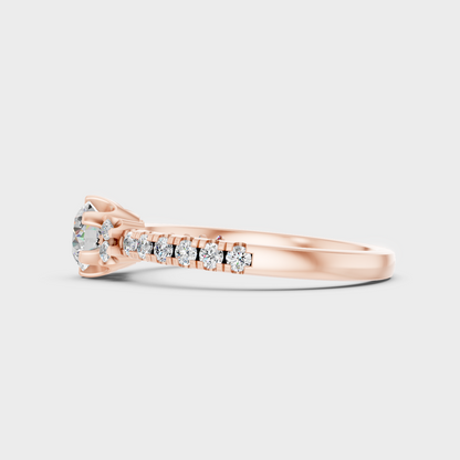 0.80 Ct Round Cut Lab-Grown Diamond Ring in