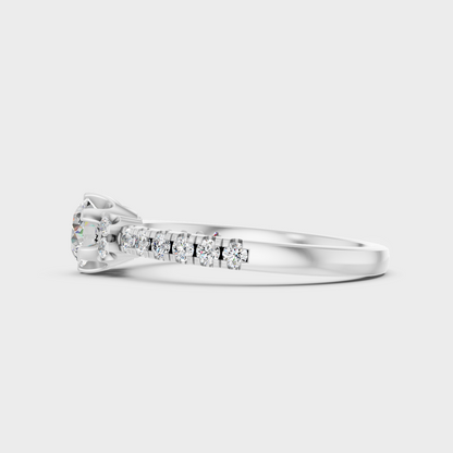 0.80 Ct Round Cut Lab-Grown Diamond Ring in