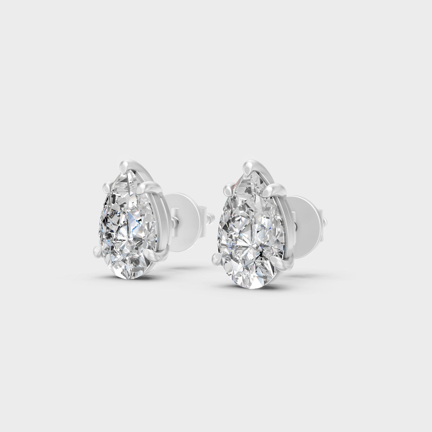 White Gold Certified Pear Diamond Earrings Fine Jewelry