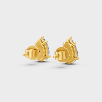 Yellow Gold Pear Cut Diamond Earrings Luxury Gift