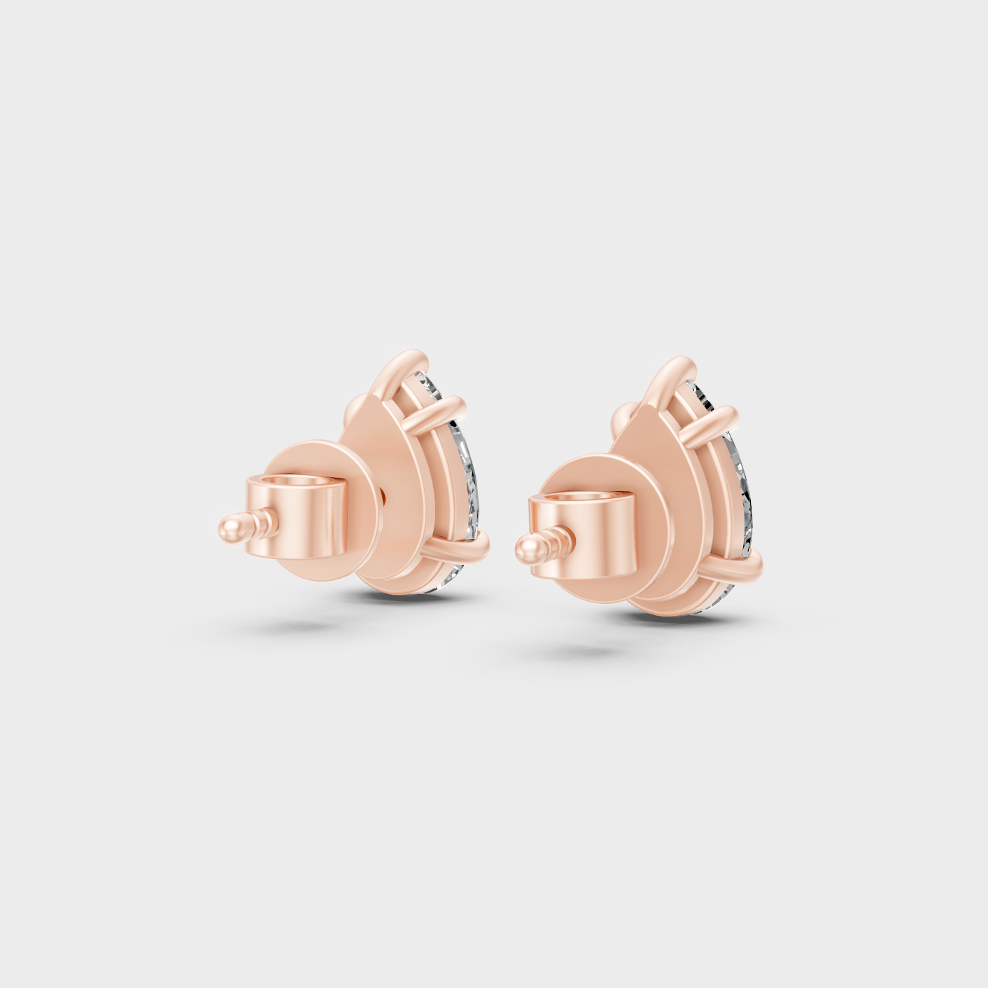 Pear Cut Lab Diamond Earrings In Rose Gold Brilliant Sparkle