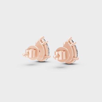 Pear Cut Lab Diamond Earrings In Rose Gold Brilliant Sparkle