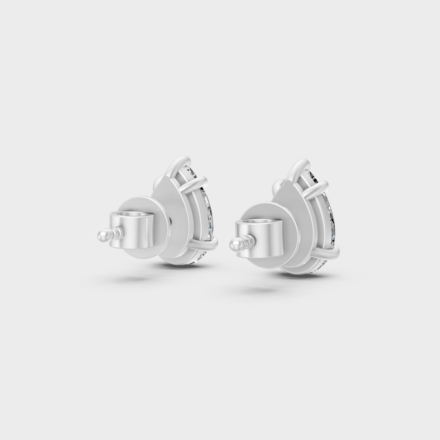 Premium Platinum Pear Diamond Earrings Fine Jewelry