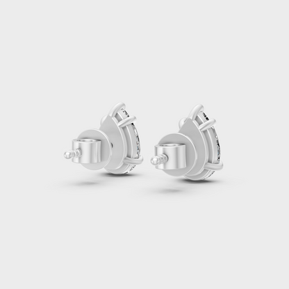 Premium Platinum Pear Diamond Earrings Fine Jewelry