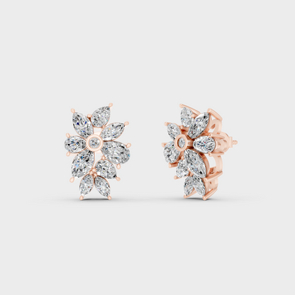 Ethical Lab Grown Multi Shape Earrings In Rose Gold