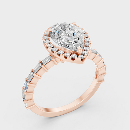 Ethical Lab Grown Multi Shape Halo Ring In Rose Gold
