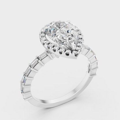 Platinum Multi Shape Halo Diamond Ring For Timeless Sophistication