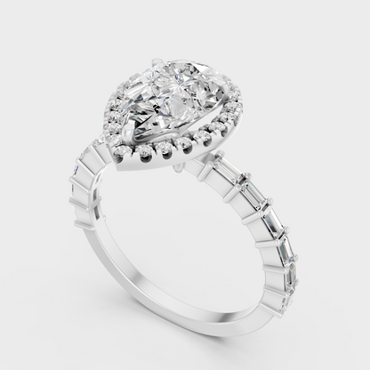 Platinum Fine Jewelry Multi Shape Halo Diamond Ring