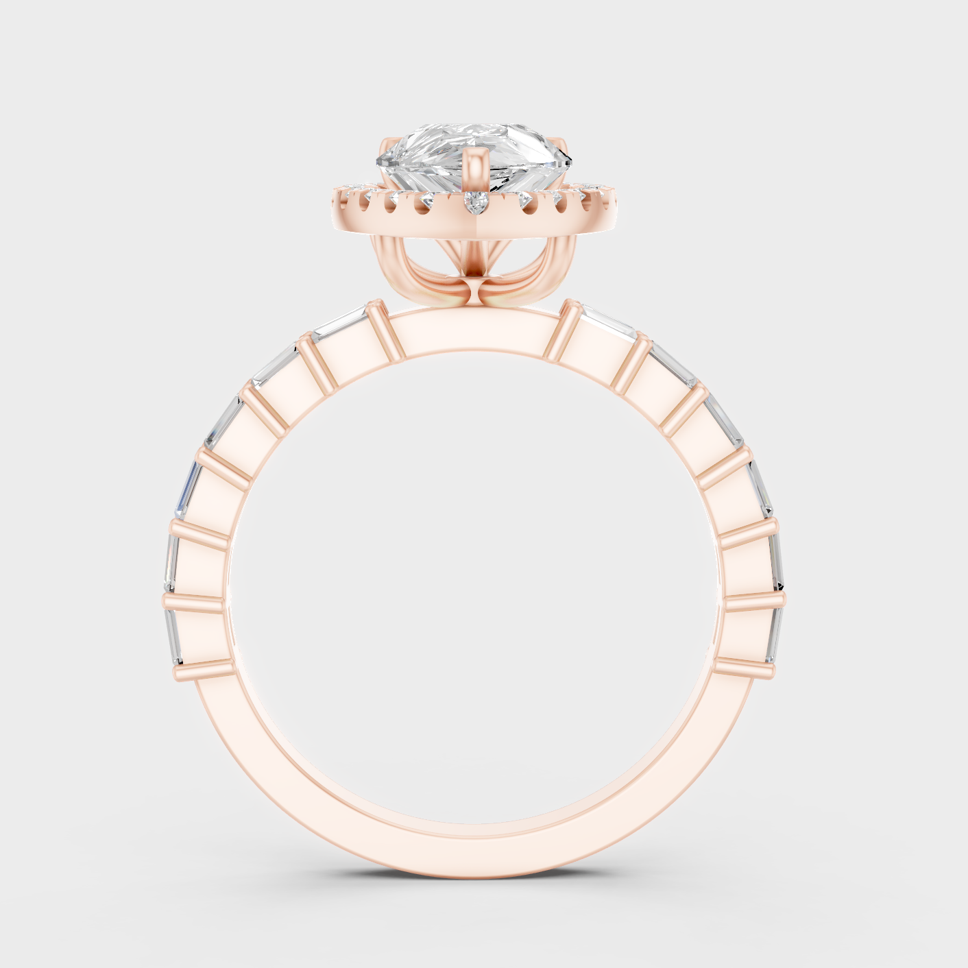 Rose Gold Multi Shape Halo Ring With Ethical Lab Diamonds