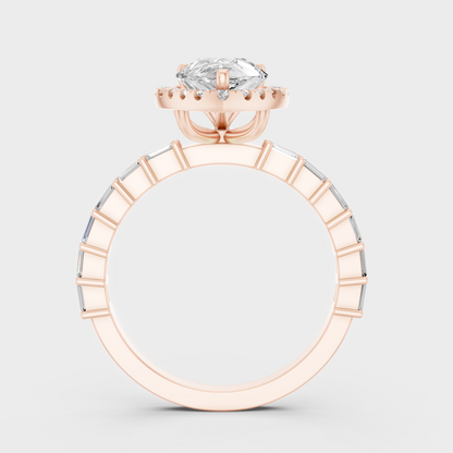 Rose Gold Multi Shape Halo Ring With Ethical Lab Diamonds