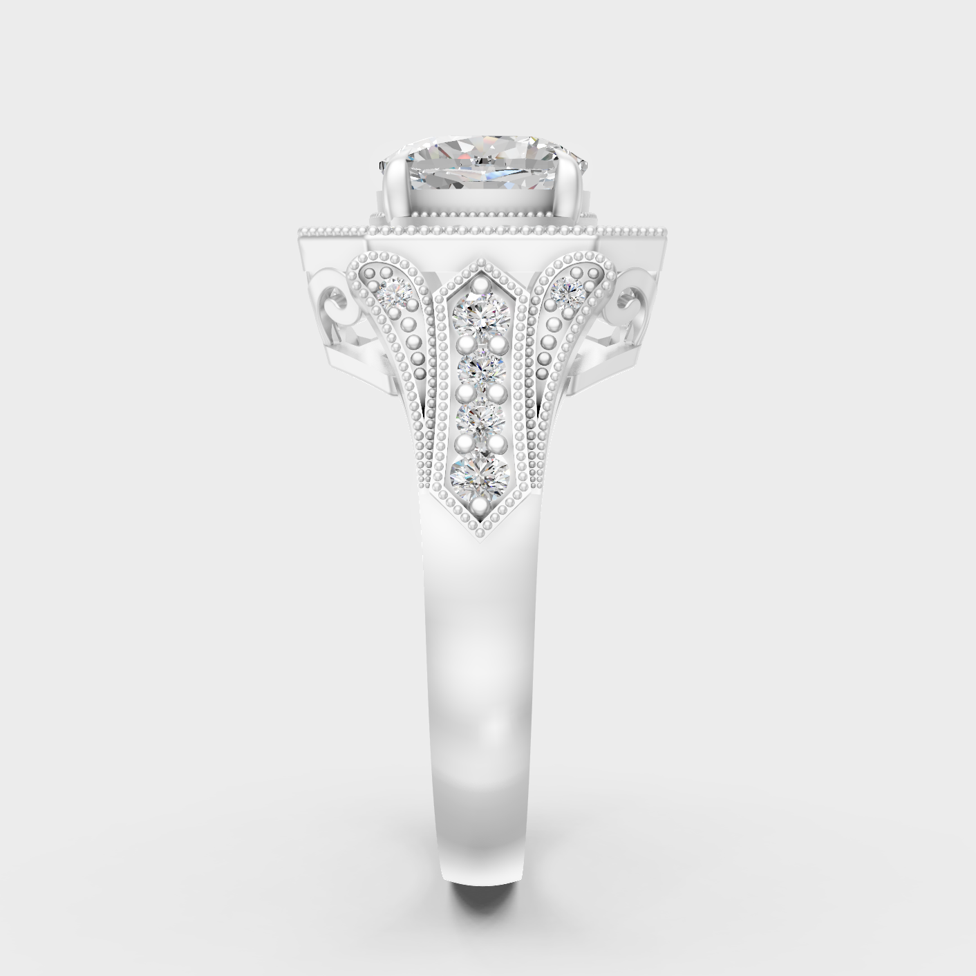 Premium Platinum Cushion Diamond Halo Ring Luxury Design