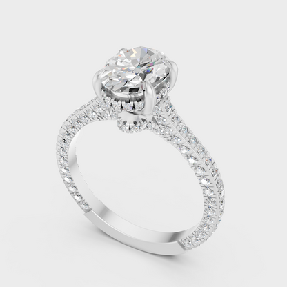 Platinum Oval Engagement Ring With Halo Sparkle