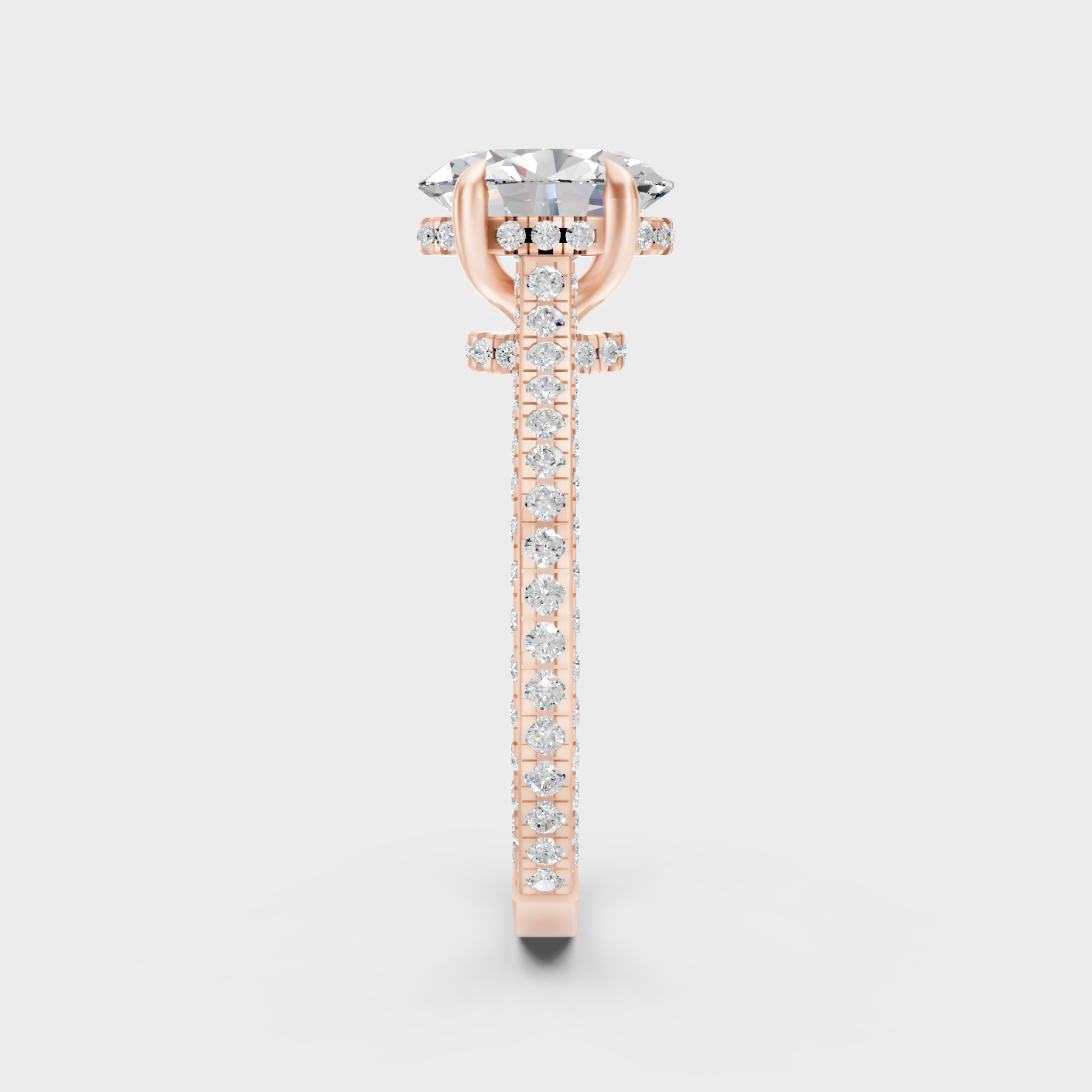 Oval Cut Lab Diamond Halo Ring In Rose Gold Luxury Style