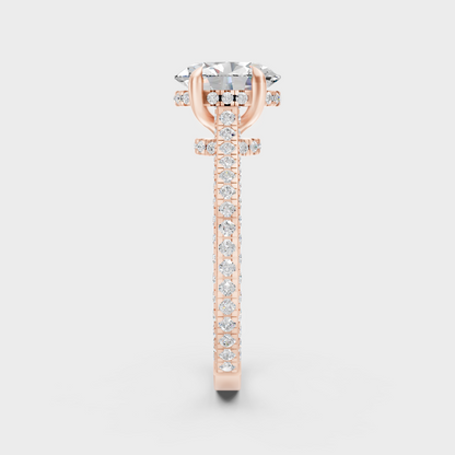 Oval Cut Lab Diamond Halo Ring In Rose Gold Luxury Style